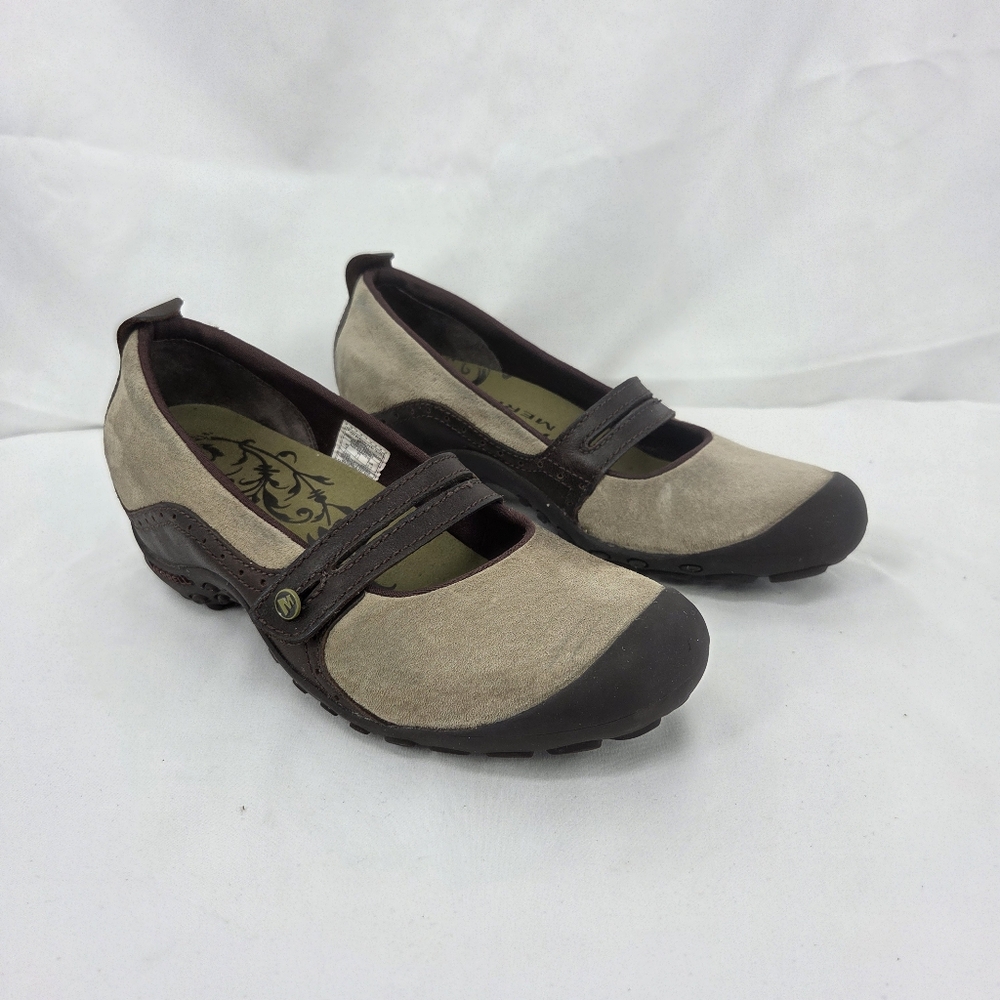 Merrell Women's Plaza Bandeau Dark Taupe suede Mary Jane sz 8